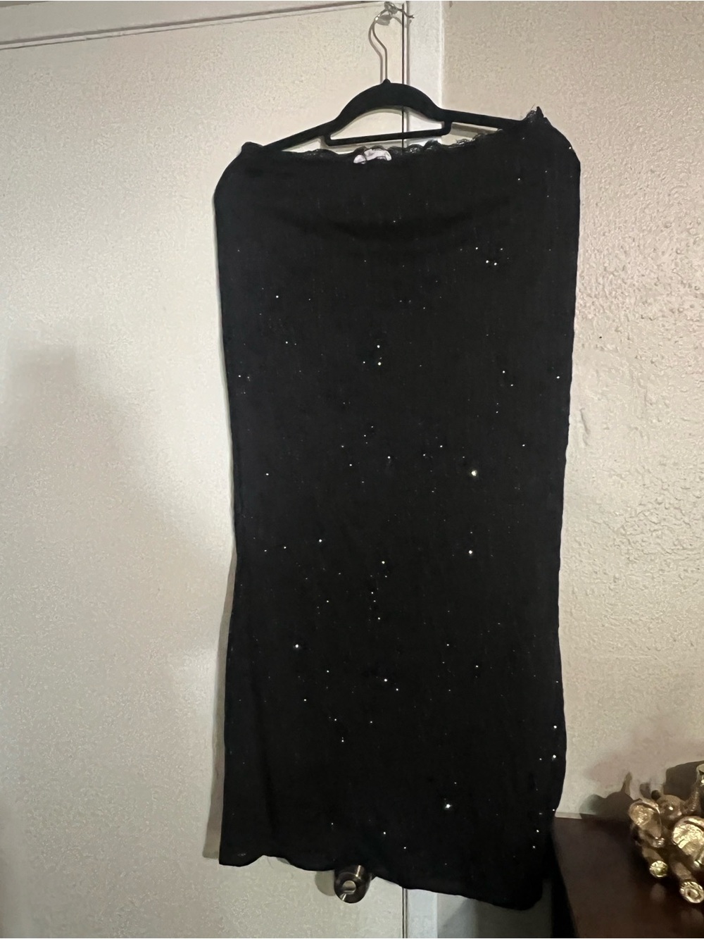 Black Sequin Straight Skirt - Classic Evening Style